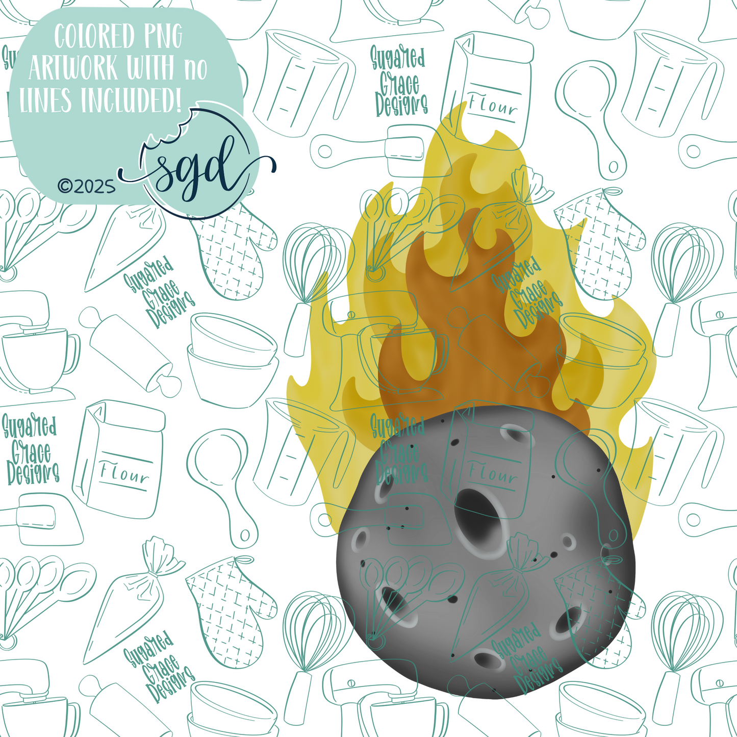Asteroid Cookie Cutter STL File  with PNG Images to Match - For 3D Printing and Edible Ink Printers