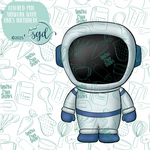 Astronaut Cookie Cutter STL File  with PNG Images to Match - For 3D Printing and Edible Ink Printers