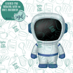 Astronaut Cookie Cutter with PNG Images to Match - Hand Drawn Graphics for Edible Ink Printers