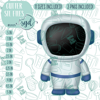 Astronaut Cookie Cutter STL File  with PNG Images to Match - For 3D Printing and Edible Ink Printers