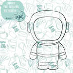 Astronaut Cookie Cutter STL File  with PNG Images to Match - For 3D Printing and Edible Ink Printers