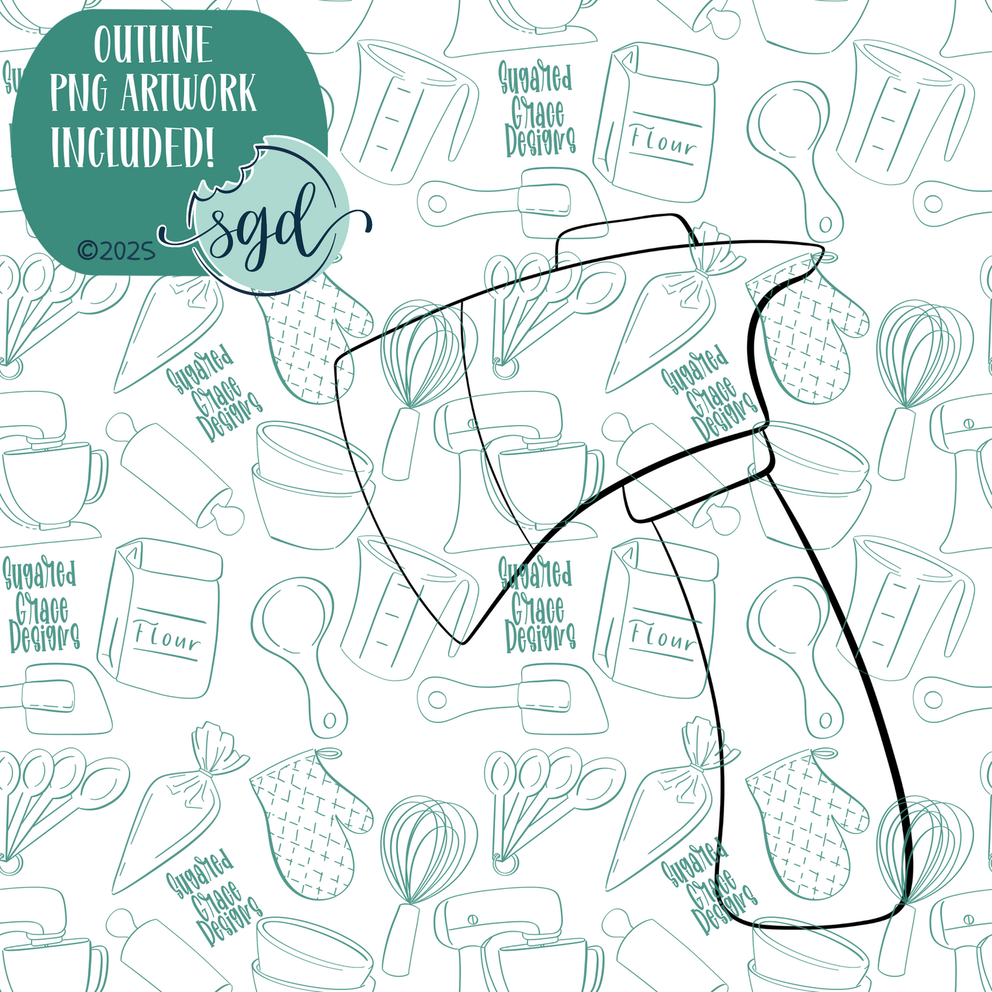 Ax or Hatchet Cookie Cutter with PNG Images to Match - Hand Drawn Graphics for Edible Ink Printers