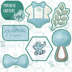 Elephant Themed Baby Shower Cookie Cutter Set with Matching Printable PNG Images for Edible Ink Printers Including Eddie