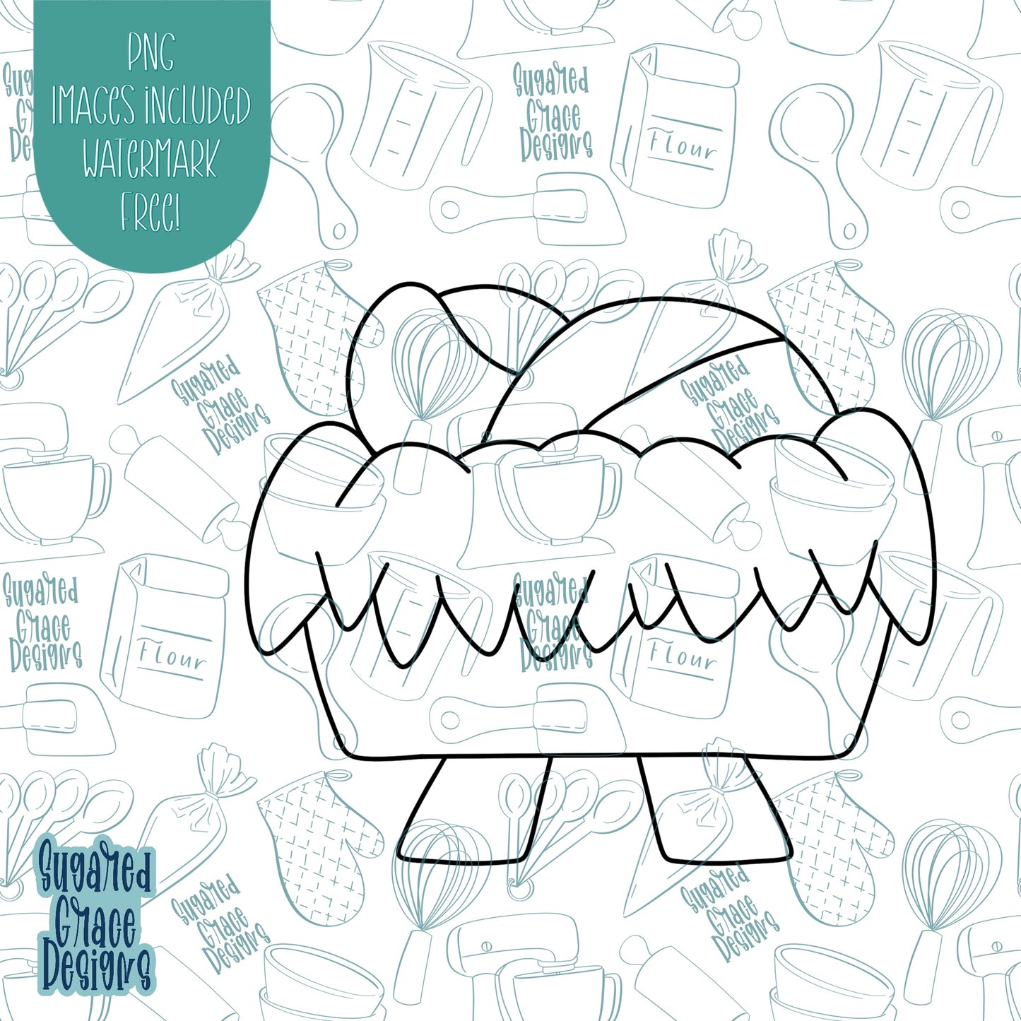 Baby Jesus In Manger Cookie Cutter with Matching Printable PNG images for Edible Ink Printers Including Eddie