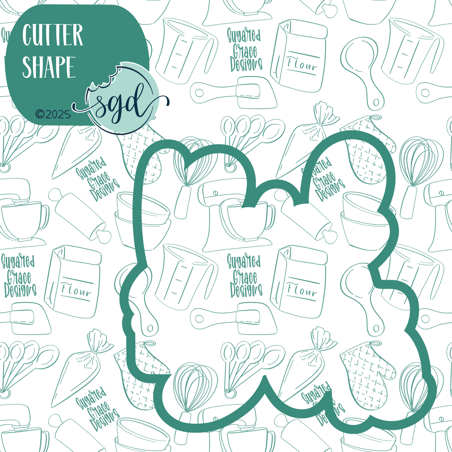 Back the Blue Word Plaque Cookie Cutter with PNG Images to Match - Hand Drawn Graphics for Edible Ink Printers