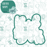 Back the Blue Word Plaque Cookie Cutter with PNG Images to Match - Hand Drawn Graphics for Edible Ink Printers