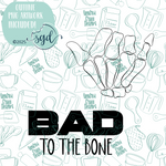 Bad to the Bone Cookie Cutter STL File Set of 2 with PNG Images to Match - For 3D Printing and Edible Ink Printers