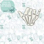 Bad to the Bone Cookie Cutter STL File Set of 2 with PNG Images to Match - For 3D Printing and Edible Ink Printers