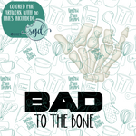 Bad to the Bone Cookie Cutter Set of 2 with PNG Images to Match - Hand Drawn Graphics for Edible Ink Printers