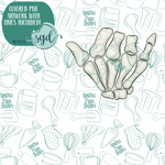 Bad to the Bone Cookie Cutter Set of 2 with PNG Images to Match - Hand Drawn Graphics for Edible Ink Printers
