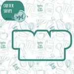 Bad to the Bone Word Plaque Cookie Cutter with PNG Images to Match - Hand Drawn Graphics for Edible Ink Printers