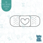 Bandaid cookie cutter with png images for edible printers including Eddie