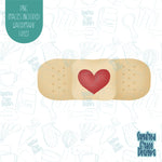 Bandaid cookie cutter with png images for edible printers including Eddie