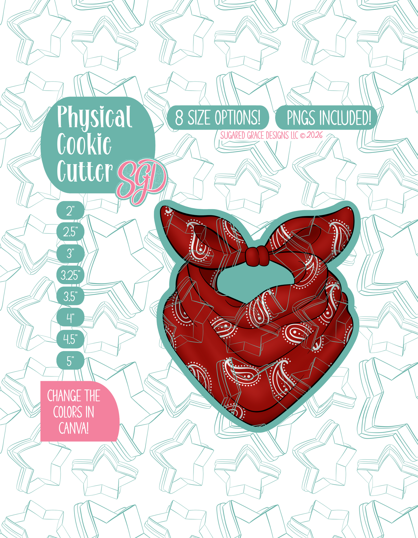 Bandana Cookie Cutter with matching PNG