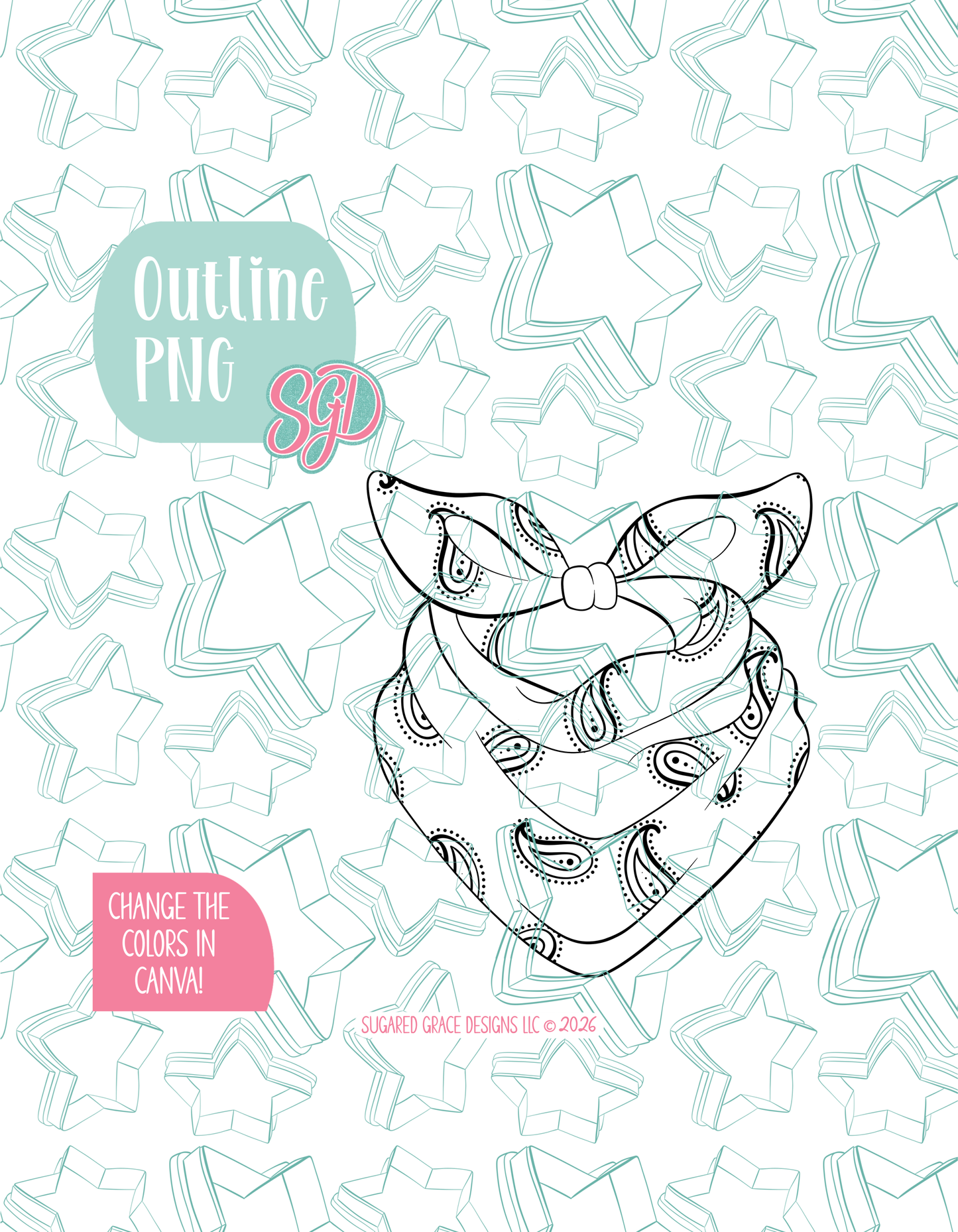 Bandana Cookie Cutter STL and PNG set