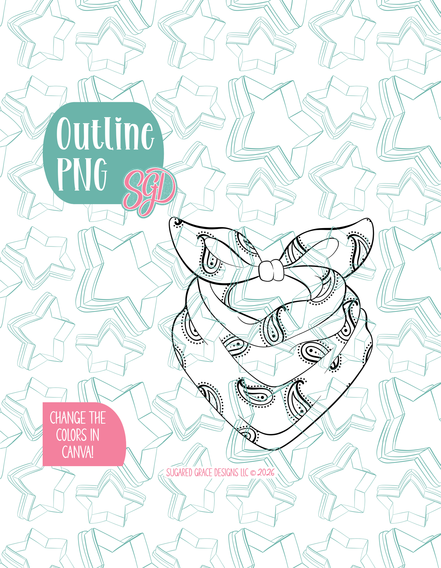 Bandana Cookie Cutter with matching PNG