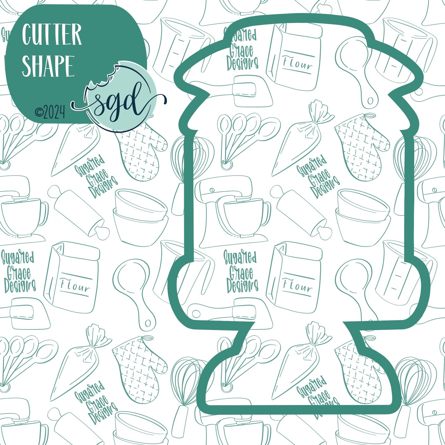 Birthday Cake with Banner Cookie Cutter with PNG Images to Match - Hand Drawn Graphics for Edible Ink Printers