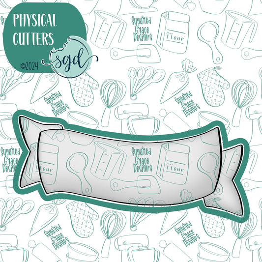 Ribbon Banner Name Plaque  Cookie Cutter with PNG Images to Match - Hand Drawn Graphics for Edible Ink Printers