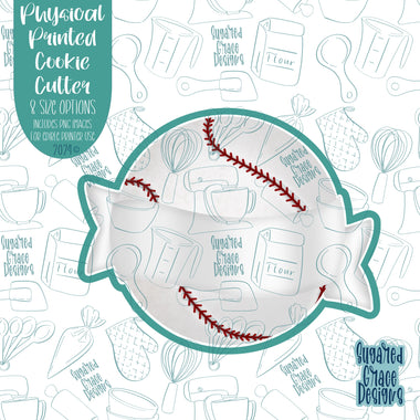 Baseball Banner Plaque Cookie Cutter with Matching PNG Images for Edible Ink Printers Including Eddie