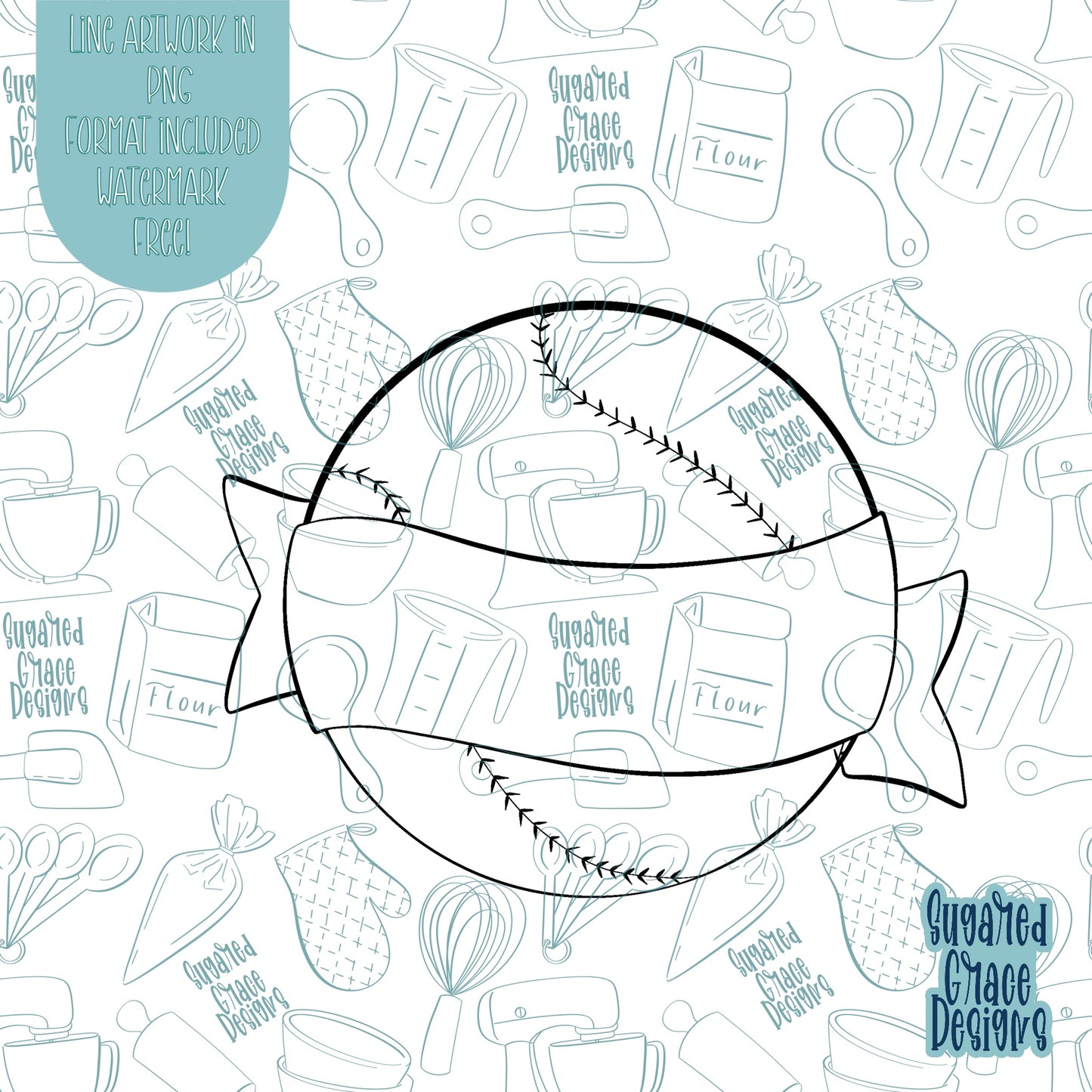 Baseball Cookie Cutter STL Files for 3D Printing with Matching Printable PNG Images for Edible Ink Printers including Eddie