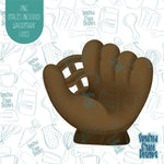 Baseball Glove Cookie Cutter with Matching PNG Images for Edible Ink Printers including Eddie