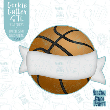 Basketball Banner Cookie Cutter STL Files for 3D Printing with Matching Printable PNG Images for Edible Ink Printers Including Eddie