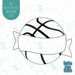 Basketball with Banner Plaque Cookie Cutter with Matching PNG Images for Edible Ink Printers Including Eddie