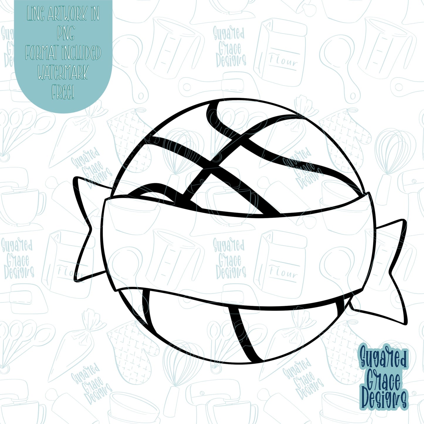 Basketball Banner Cookie Cutter STL Files for 3D Printing with Matching Printable PNG Images for Edible Ink Printers Including Eddie