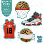 Basketball Cookie Cutter Set of 4 with Matching PNG Images for Edible Ink Printers Including Eddie