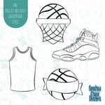 Basketball Cookie Cutter Set of 4 with Matching PNG Images for Edible Ink Printers Including Eddie