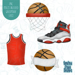 Basketball Cookie Cutter Set of 4 with Matching PNG Images for Edible Ink Printers Including Eddie