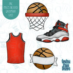 Basketball Cookie Cutter Set of 4 with Matching PNG Images for Edible Ink Printers Including Eddie