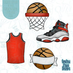 Basketball Cookie Cutter STL File Set of 4 with Matching Printable PNG Images for Edible Ink Printers Including Eddie