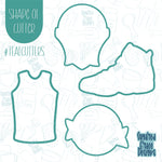 Basketball Cookie Cutter Set of 4 with Matching PNG Images for Edible Ink Printers Including Eddie