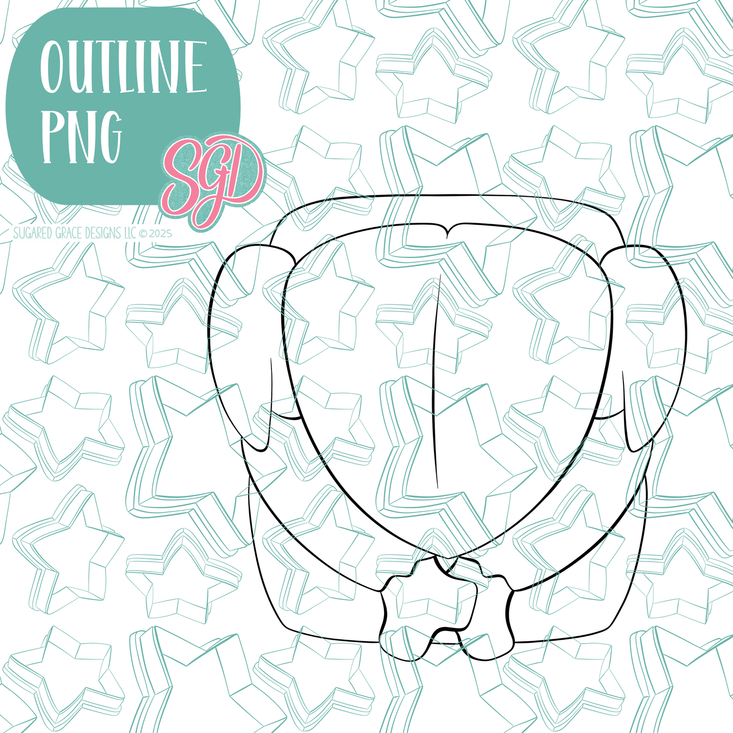 Cooked and Basted Turkey Cookie Cutter with PNG Images to Match - Hand Drawn Graphics for Edible Ink Printers