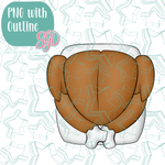 Cooked and Basted Turkey Cookie Cutter with PNG Images to Match - Hand Drawn Graphics for Edible Ink Printers