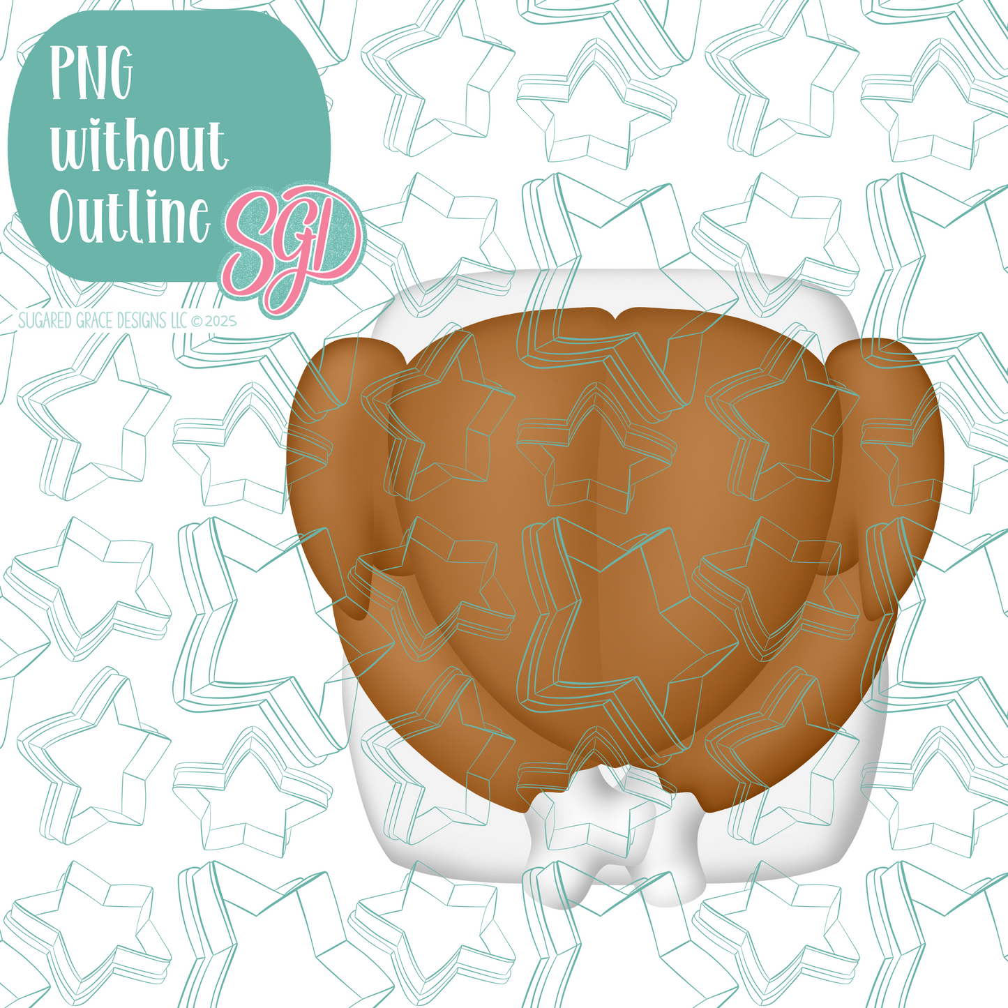 Cooked and Basted Turkey Cookie Cutter with PNG Images to Match - Hand Drawn Graphics for Edible Ink Printers