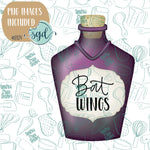 Bat Wings Potion Bottle Practice Cookie with PNG Images to Match - 3D Printed Demonstrations for Decorating Classes