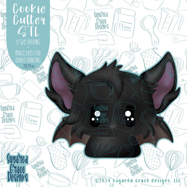 Bat Cookie Cutter STL Files for 3D Printing with Matching Printable PNG Images for Edible Ink Partners Including Eddie