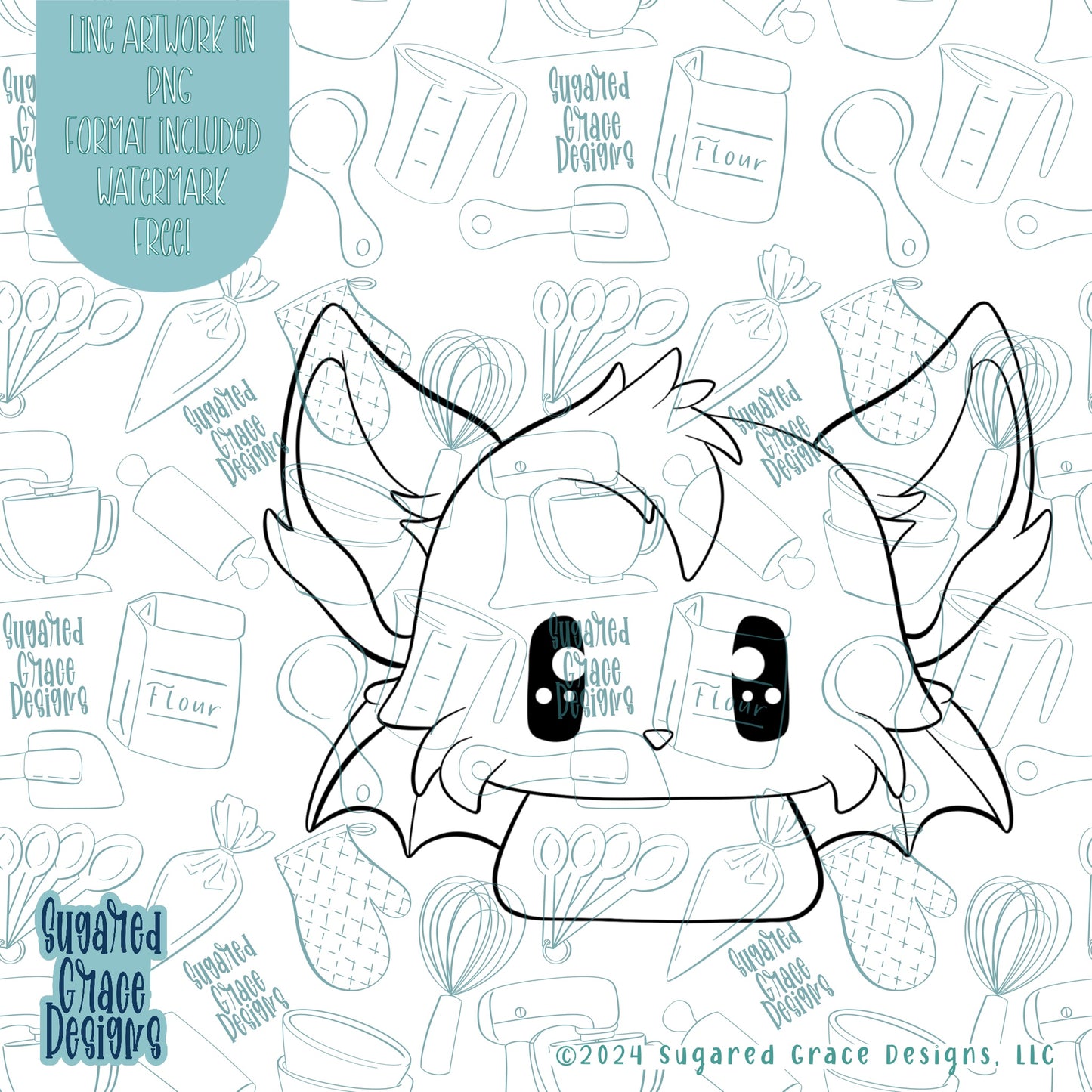 Bat Cookie Cutter STL Files for 3D Printing with Matching Printable PNG Images for Edible Ink Partners Including Eddie