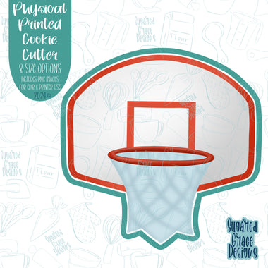 Basketball Hoop With Backboard Cookie Cutter with Matching PNG Images for Edible Ink Printers Including Eddie