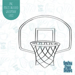 Basketball Hoop With Backboard Cookie Cutter with Matching PNG Images for Edible Ink Printers Including Eddie