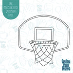 Basketball Hoop With Backboard Cookie Cutter with Matching PNG Images for Edible Ink Printers Including Eddie