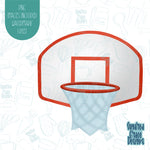 Basketball Hoop With Backboard Cookie Cutter with Matching PNG Images for Edible Ink Printers Including Eddie