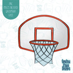 Basketball Hoop With Backboard Cookie Cutter with Matching PNG Images for Edible Ink Printers Including Eddie