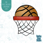 Basketball Hoop Name Tag Cookie Cutter With Matching PNG Images for Edible Ink Printers Including Eddie