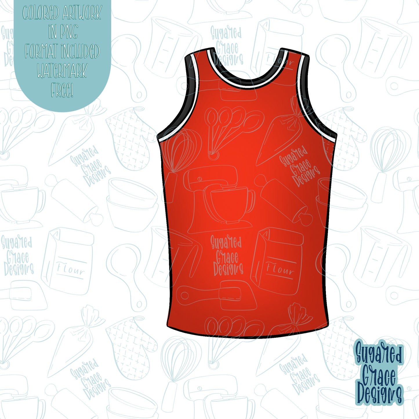 Basketball Jersey Cookie Cutter STL Files for 3D Printing with Matching Printable PNG Images for Edible Ink Printers Including Eddie