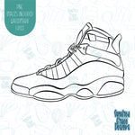 Basketball Shoe Cookie Cutter with Matching PNG Images for Edible Ink Printers Including Eddie