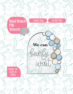 Baby Shower Balloon PNG Image Set for Edible Ink Printers - Hand Drawn Editable Graphics