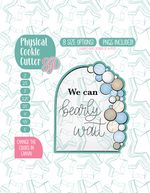 Baby Shower Balloon Arch Cookie Cutter Plaque with PNG Images to Match - Hand Drawn Graphics for Edible Ink Printers
